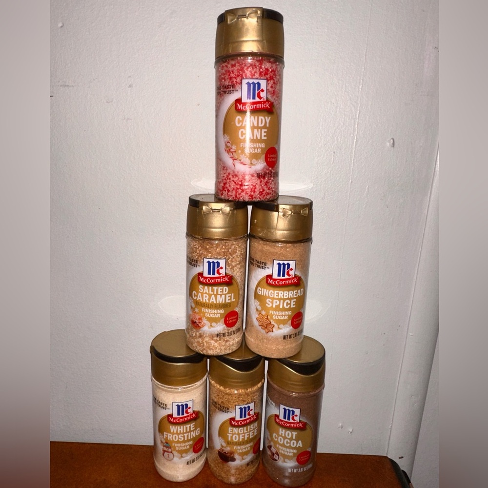 McCormick Finishing Sugar Candy Cane Frosting Cocoa Toffee Caramel Gingerbread